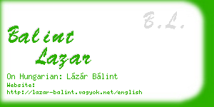 balint lazar business card