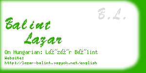 balint lazar business card